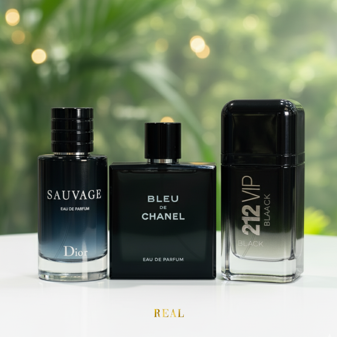 Combo de 3 perfumes - 212 Black, Bleu de Chanel, Sauvage 100ML