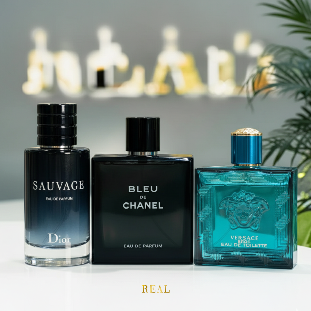 Combo de 3 perfumes - Bleu de Chanel, Eros, Sauvage