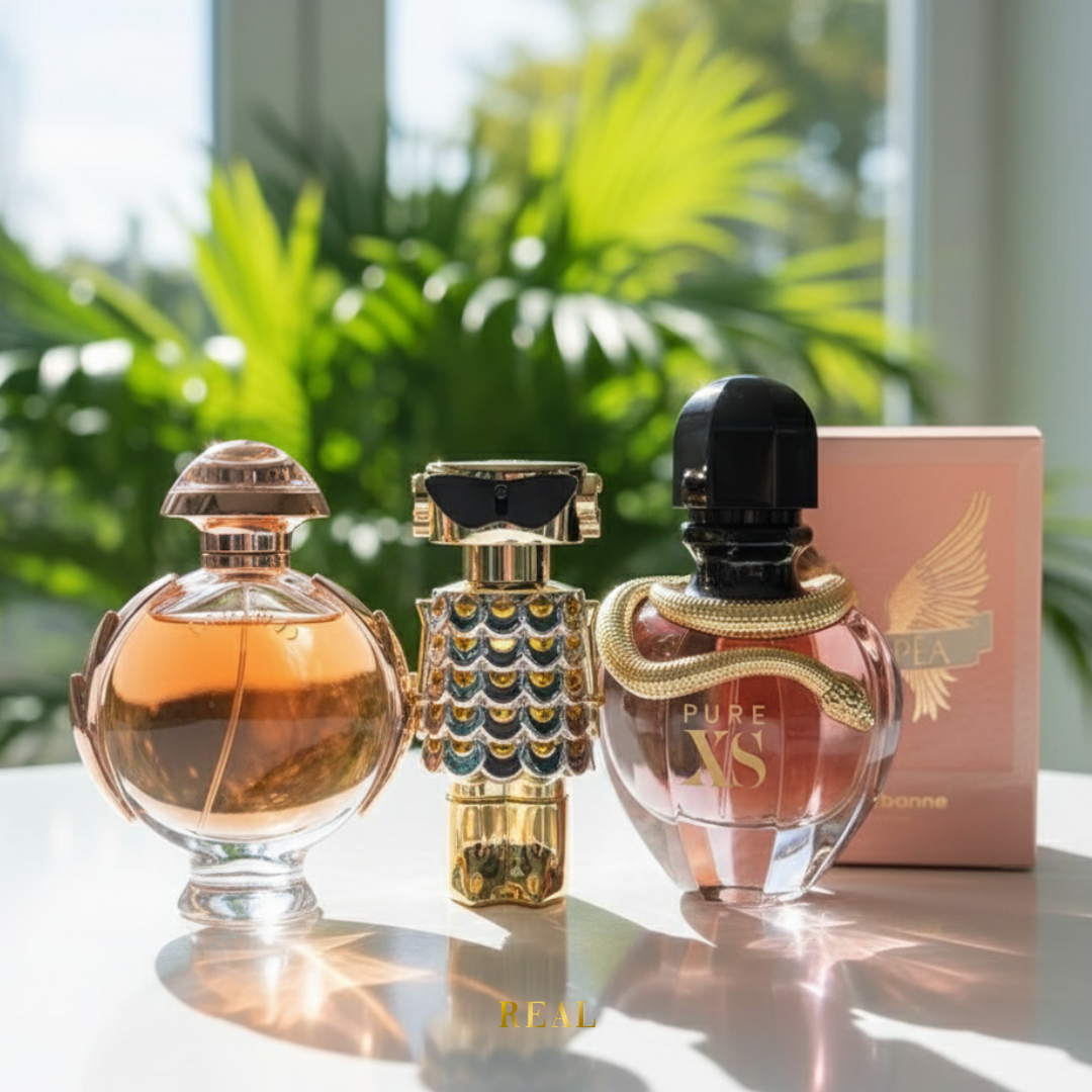 Combo de 3 perfumes - Paco Rabanne Fame, Pure XS, Olympéa