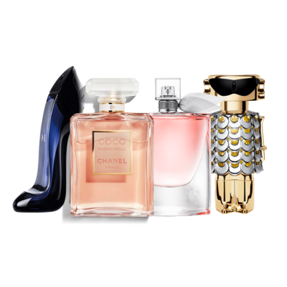 Combo de 4 perfumes - Good Girl, Coco Mademoiselle, Lancôme, Fame
