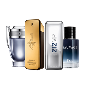 Combo de 4 perfumes - One Million, 212 VIP, Invictus, Sauvage